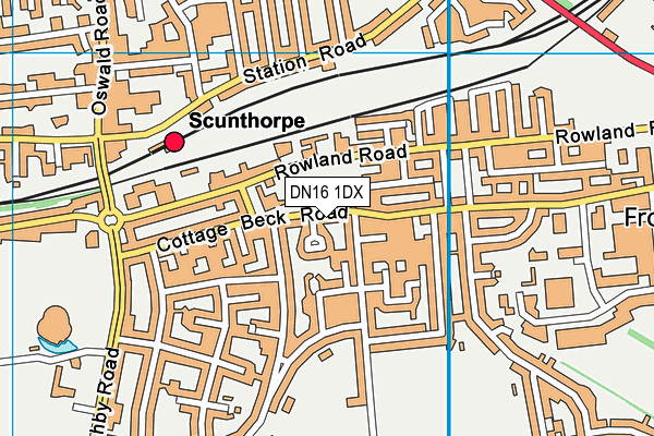 DN16 1DX map - OS VectorMap District (Ordnance Survey)