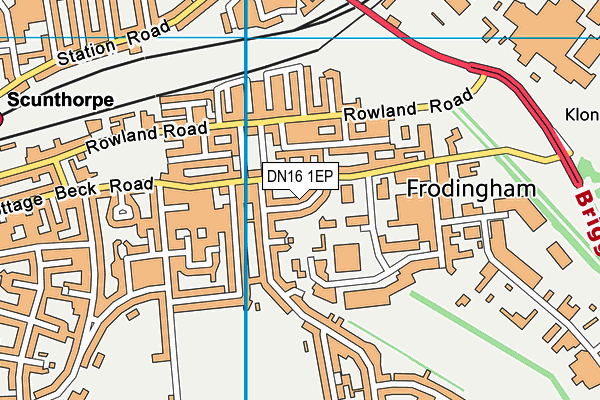 DN16 1EP map - OS VectorMap District (Ordnance Survey)