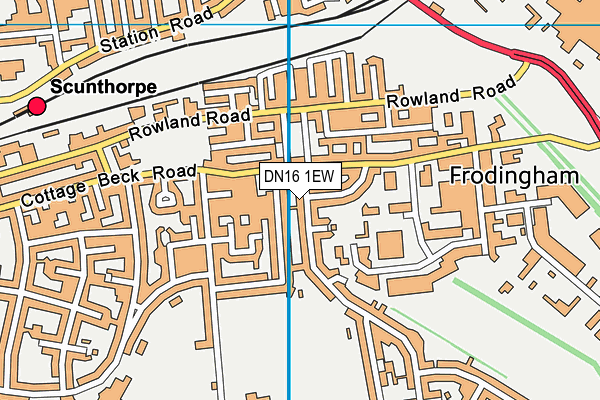 DN16 1EW map - OS VectorMap District (Ordnance Survey)