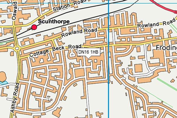 DN16 1HB map - OS VectorMap District (Ordnance Survey)