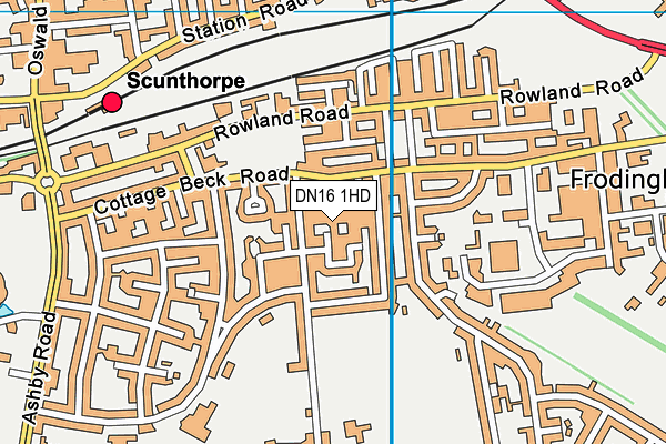 DN16 1HD map - OS VectorMap District (Ordnance Survey)