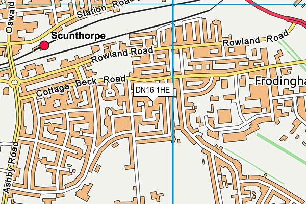 DN16 1HE map - OS VectorMap District (Ordnance Survey)