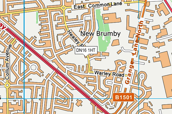 DN16 1HT map - OS VectorMap District (Ordnance Survey)