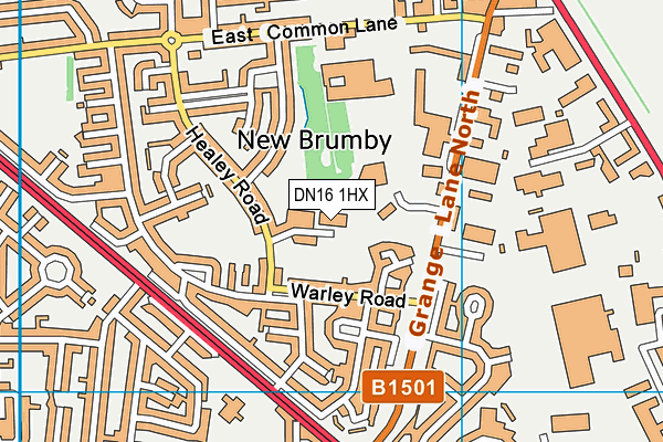 DN16 1HX map - OS VectorMap District (Ordnance Survey)