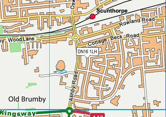 DN16 1LH map - OS VectorMap District (Ordnance Survey)