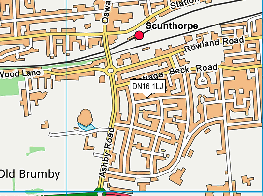 DN16 1LJ map - OS VectorMap District (Ordnance Survey)