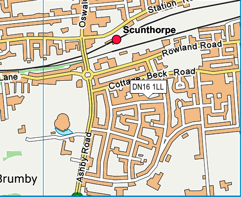 DN16 1LL map - OS VectorMap District (Ordnance Survey)