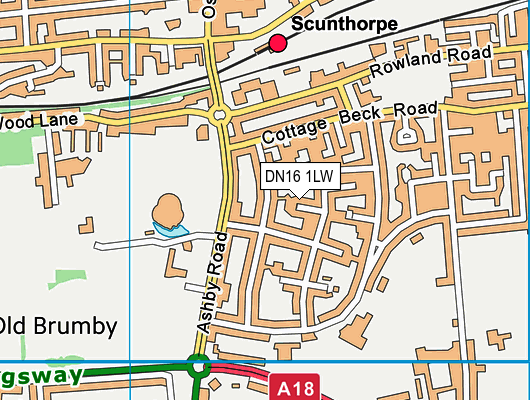 DN16 1LW map - OS VectorMap District (Ordnance Survey)