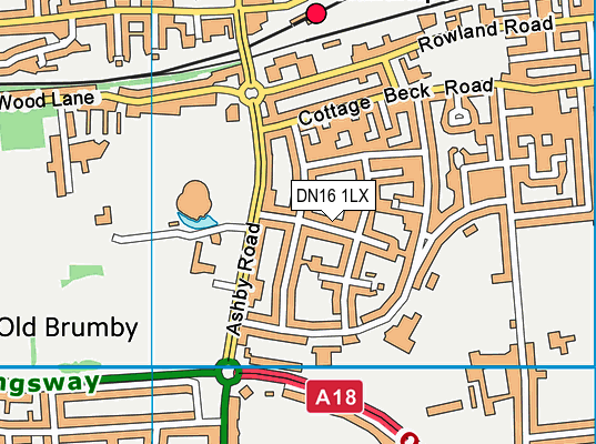 DN16 1LX map - OS VectorMap District (Ordnance Survey)