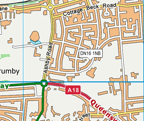 St Hughs School (Scunthorpe) map (DN16 1NB) - OS VectorMap District (Ordnance Survey)
