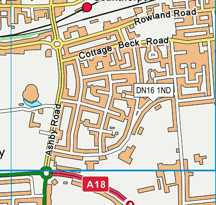 DN16 1ND map - OS VectorMap District (Ordnance Survey)