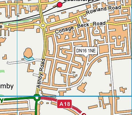 DN16 1NE map - OS VectorMap District (Ordnance Survey)