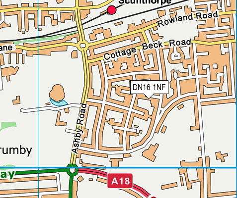 DN16 1NF map - OS VectorMap District (Ordnance Survey)