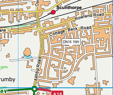 DN16 1NH map - OS VectorMap District (Ordnance Survey)