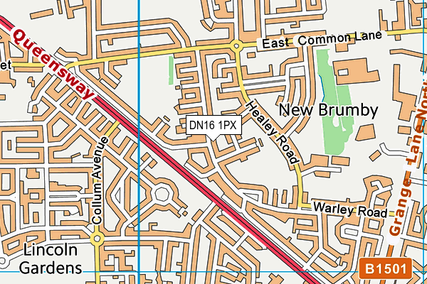 DN16 1PX map - OS VectorMap District (Ordnance Survey)