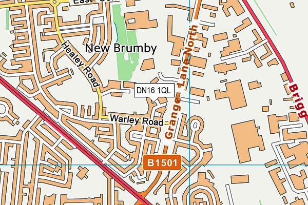 DN16 1QL map - OS VectorMap District (Ordnance Survey)