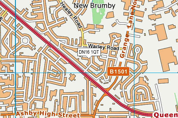 DN16 1QT map - OS VectorMap District (Ordnance Survey)