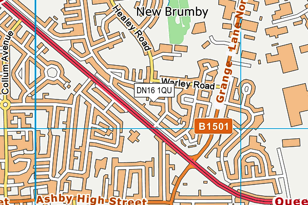 DN16 1QU map - OS VectorMap District (Ordnance Survey)