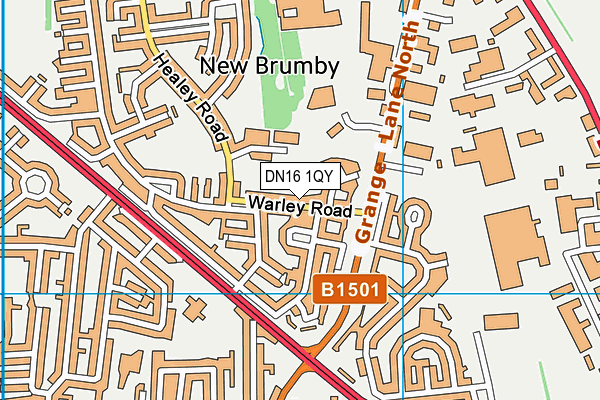 DN16 1QY map - OS VectorMap District (Ordnance Survey)