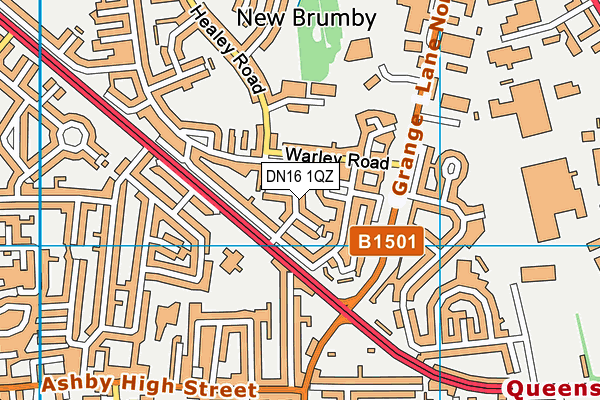 DN16 1QZ map - OS VectorMap District (Ordnance Survey)