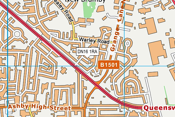 DN16 1RA map - OS VectorMap District (Ordnance Survey)