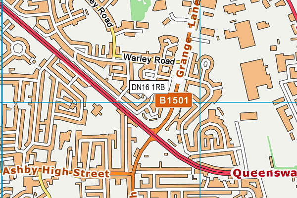 DN16 1RB map - OS VectorMap District (Ordnance Survey)