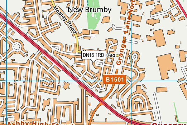 DN16 1RD map - OS VectorMap District (Ordnance Survey)