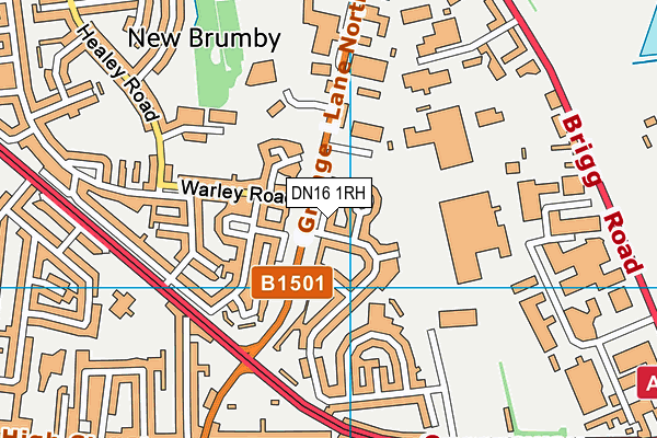 DN16 1RH map - OS VectorMap District (Ordnance Survey)