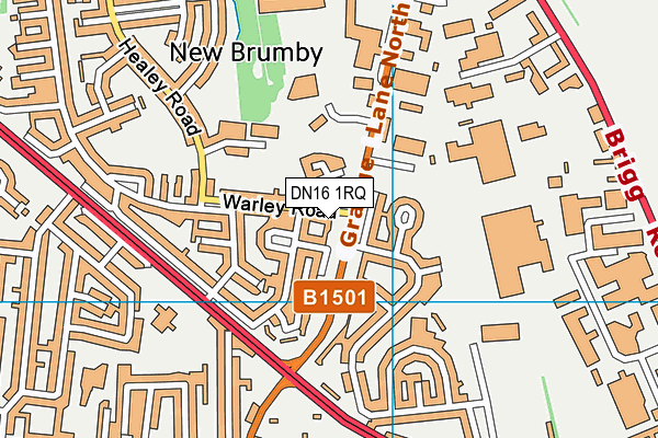 DN16 1RQ map - OS VectorMap District (Ordnance Survey)