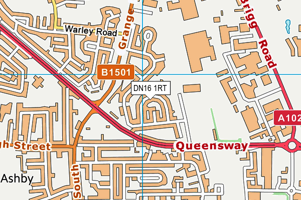 DN16 1RT map - OS VectorMap District (Ordnance Survey)