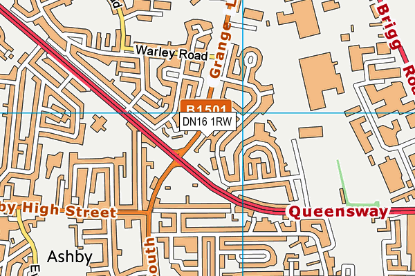 DN16 1RW map - OS VectorMap District (Ordnance Survey)