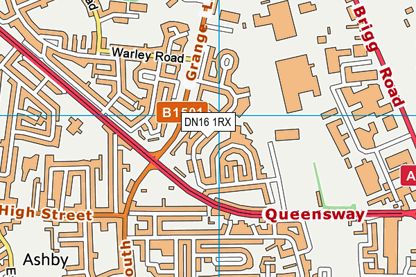 DN16 1RX map - OS VectorMap District (Ordnance Survey)
