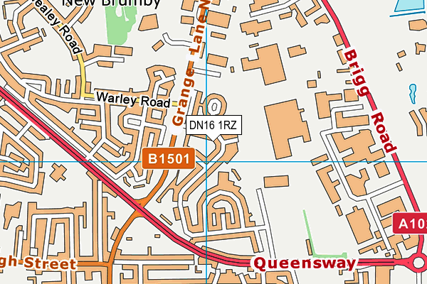 DN16 1RZ map - OS VectorMap District (Ordnance Survey)