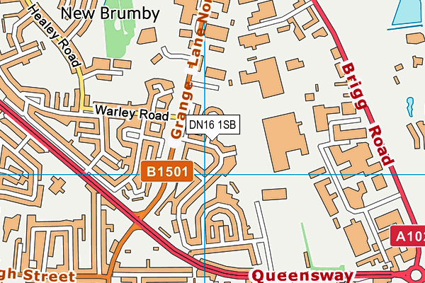 DN16 1SB map - OS VectorMap District (Ordnance Survey)