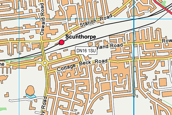 DN16 1SU map - OS VectorMap District (Ordnance Survey)