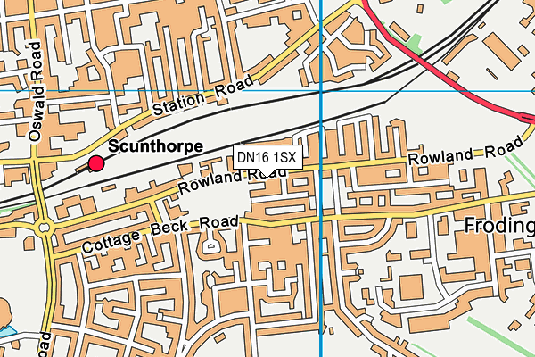 DN16 1SX map - OS VectorMap District (Ordnance Survey)