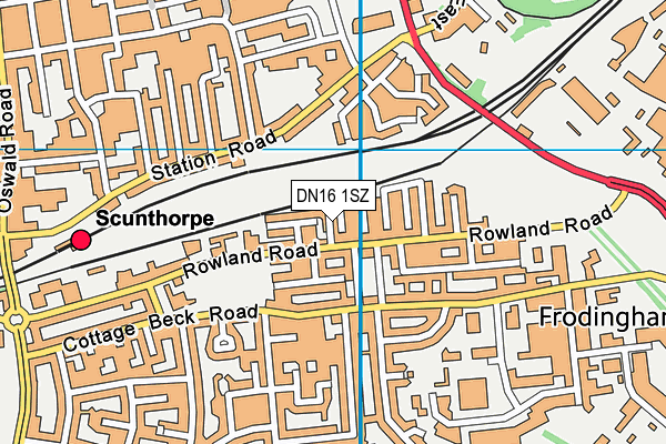 DN16 1SZ map - OS VectorMap District (Ordnance Survey)