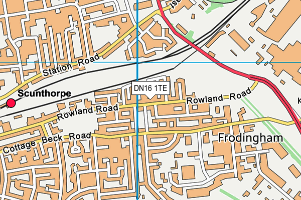DN16 1TE map - OS VectorMap District (Ordnance Survey)