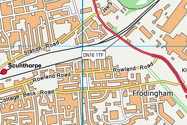 DN16 1TF map - OS VectorMap District (Ordnance Survey)