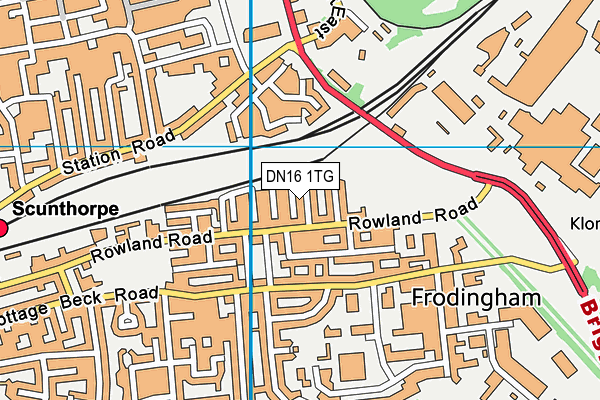 DN16 1TG map - OS VectorMap District (Ordnance Survey)