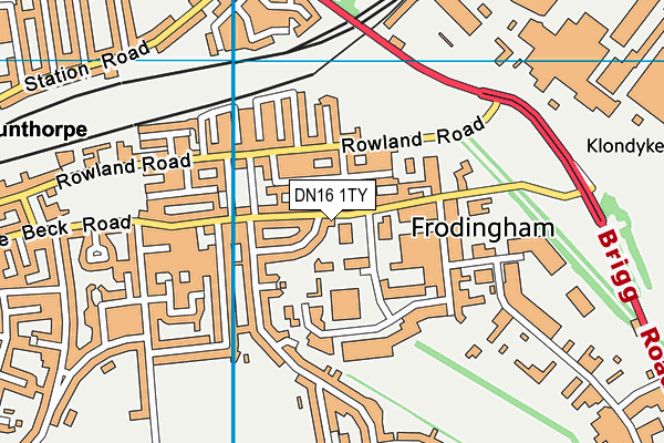 DN16 1TY map - OS VectorMap District (Ordnance Survey)