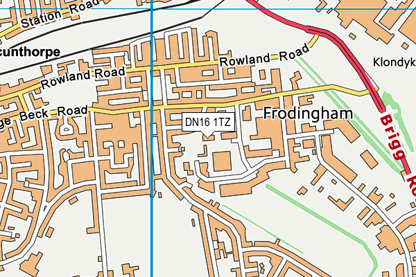 DN16 1TZ map - OS VectorMap District (Ordnance Survey)