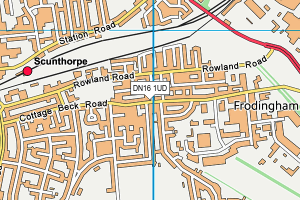 DN16 1UD map - OS VectorMap District (Ordnance Survey)