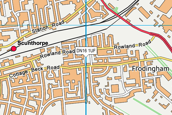 DN16 1UF map - OS VectorMap District (Ordnance Survey)