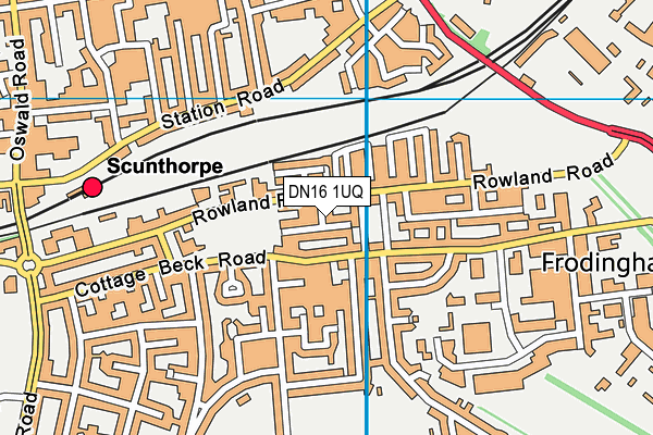 DN16 1UQ map - OS VectorMap District (Ordnance Survey)