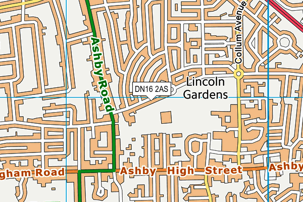 Lincoln Gardens Primary School map (DN16 2AS) - OS VectorMap District (Ordnance Survey)
