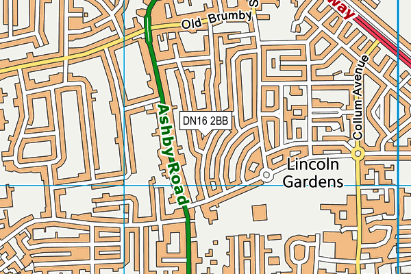 DN16 2BB map - OS VectorMap District (Ordnance Survey)