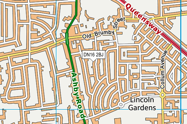 DN16 2BJ map - OS VectorMap District (Ordnance Survey)
