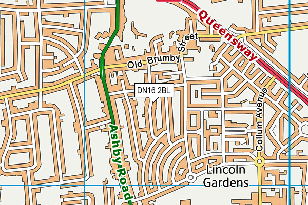 DN16 2BL map - OS VectorMap District (Ordnance Survey)
