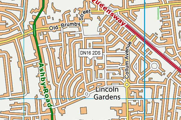 DN16 2DS map - OS VectorMap District (Ordnance Survey)